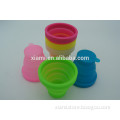 high level nature material portetive fluorescence color retractable silicone cup